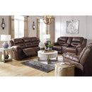  Manufacturer Color_Chocolate  Motion Type_Power Recline  -- Signature Design by Ashley Stoneland Reclining Leather Look Loveseat with Console IMAGE 10