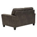 Manufacturer Color_Smoke  -- Signature Design by Ashley Navi Stationary Leather Look Loveseat IMAGE 4