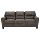  Manufacturer Color_Smoke  -- Signature Design by Ashley Navi Stationary Leather Look Sofa IMAGE 1