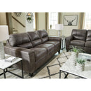  Manufacturer Color_Smoke  -- Signature Design by Ashley Navi Stationary Leather Look Sofa IMAGE 6