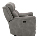 Manufacturer Color_Slate  -- Signature Design by Ashley Next Gen DuraPella Power Reclining Leather Look Loveseat with Console IMAGE 4