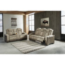  Manufacturer Color_Sand  -- Signature Design by Ashley Next Gen DuraPella Power Reclining Leather Look Loveseat with Console IMAGE 6