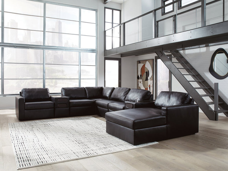 Modmax II Sectional with Chaise and Audio Consoles - Atchison Furniture Company (Atchison, KS)