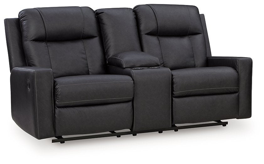 Mackmenville Reclining Loveseat with Console - Atchison Furniture Company (Atchison, KS)