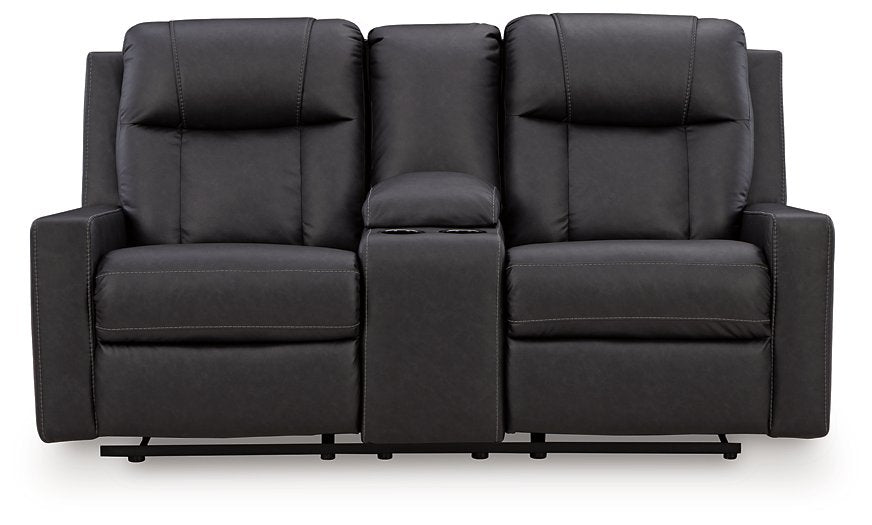 Mackmenville Reclining Loveseat with Console - Atchison Furniture Company (Atchison, KS)