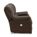  Manufacturer Color_Dark Brown  -- Signature Design by Ashley Leesworth Reclining Leather Match Loveseat IMAGE 4