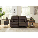  Manufacturer Color_Dark Brown  -- Signature Design by Ashley Leesworth Reclining Leather Match Loveseat IMAGE 6