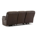  Manufacturer Color_Dark Brown  -- Signature Design by Ashley Leesworth Power Reclining Leather Match Sofa IMAGE 5