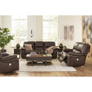  Manufacturer Color_Dark Brown  -- Signature Design by Ashley Leesworth Power Rocker Leather Match Recliner IMAGE 10