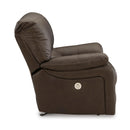  Manufacturer Color_Dark Brown  -- Signature Design by Ashley Leesworth Power Rocker Leather Match Recliner IMAGE 4