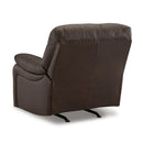  Manufacturer Color_Dark Brown  -- Signature Design by Ashley Leesworth Power Rocker Leather Match Recliner IMAGE 5