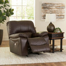  Manufacturer Color_Dark Brown  -- Signature Design by Ashley Leesworth Power Rocker Leather Match Recliner IMAGE 7