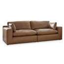  Manufacturer Color_Caramel  -- Signature Design by Ashley Emilia Stationary Leather Match Loveseat IMAGE 1