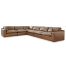  Manufacturer Color_Caramel  -- Signature Design by Ashley Emilia Leather Match 6 pc Sectional IMAGE 1