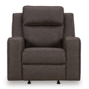  Manufacturer Color_Umber  -- Signature Design by Ashley Lavenhorne Rocker Leather Look Recliner IMAGE 3