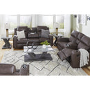  Manufacturer Color_Umber  -- Signature Design by Ashley Lavenhorne Rocker Leather Look Recliner IMAGE 9
