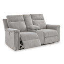  Manufacturer Color_Ash  -- Signature Design by Ashley Barnsana Power Reclining Fabric Loveseat with Console IMAGE 2