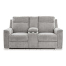  Manufacturer Color_Ash  -- Signature Design by Ashley Barnsana Power Reclining Fabric Loveseat with Console IMAGE 3