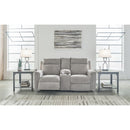  Manufacturer Color_Ash  -- Signature Design by Ashley Barnsana Power Reclining Fabric Loveseat with Console IMAGE 6