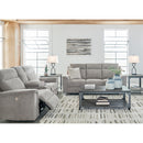  Manufacturer Color_Ash  -- Signature Design by Ashley Barnsana Power Reclining Fabric Loveseat with Console IMAGE 9