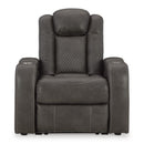  Manufacturer Color_Shadow  -- Signature Design by Ashley Fyne Dyme Power Leather Look Recliner IMAGE 3