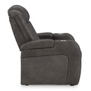 Manufacturer Color_Shadow  -- Signature Design by Ashley Fyne Dyme Power Leather Look Recliner IMAGE 4