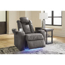  Manufacturer Color_Shadow  -- Signature Design by Ashley Fyne Dyme Power Leather Look Recliner IMAGE 7