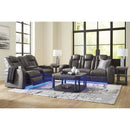  Manufacturer Color_Shadow  -- Signature Design by Ashley Fyne Dyme Power Reclining Leather Look Sofa IMAGE 19