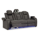  Manufacturer Color_Shadow  -- Signature Design by Ashley Fyne Dyme Power Reclining Leather Look Sofa IMAGE 2