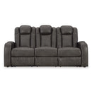  Manufacturer Color_Shadow  -- Signature Design by Ashley Fyne Dyme Power Reclining Leather Look Sofa IMAGE 3