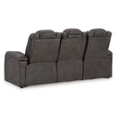  Manufacturer Color_Shadow  -- Signature Design by Ashley Fyne Dyme Power Reclining Leather Look Sofa IMAGE 5