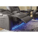  Manufacturer Color_Shadow  -- Signature Design by Ashley Fyne Dyme Power Reclining Leather Look Loveseat with Console IMAGE 10