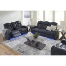  Manufacturer Color_Sapphire  -- Fyne-Dyme 3660318 Power Reclining Loveseat with Console and Adjustable Headrest IMAGE 14