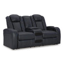  Manufacturer Color_Sapphire  -- Fyne-Dyme 3660318 Power Reclining Loveseat with Console and Adjustable Headrest IMAGE 1