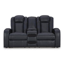  Manufacturer Color_Sapphire  -- Fyne-Dyme 3660318 Power Reclining Loveseat with Console and Adjustable Headrest IMAGE 3