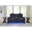  Manufacturer Color_Sapphire  -- Fyne-Dyme 3660318 Power Reclining Loveseat with Console and Adjustable Headrest IMAGE 6
