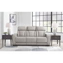  Manufacturer Color_Grey  -- Signature Design by Ashley Boyington Power Reclining Leather Match Sofa IMAGE 6