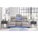  Manufacturer Color_Grey  -- Signature Design by Ashley Boyington Power Reclining Leather Match Sofa IMAGE 7