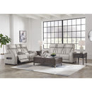  Manufacturer Color_Grey  -- Signature Design by Ashley Boyington Power Reclining Leather Match Loveseat with Console IMAGE 14