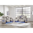  Manufacturer Color_Grey  -- Signature Design by Ashley Boyington Power Reclining Leather Match Loveseat with Console IMAGE 16