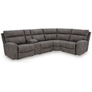  Manufacturer Color_Slate  -- Signature Design by Ashley Next Gen DuraPella Power Reclining Leather Look 5 pc Sectional IMAGE 1