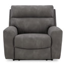  Manufacturer Color_Slate  -- Signature Design by Ashley Next Gen DuraPella Power Leather Look Recliner IMAGE 4
