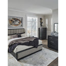  Size_King -- Rowanbeck B821B4 King Upholstered Panel Bed IMAGE 11