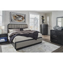  Size_King -- Rowanbeck B821B4 King Upholstered Panel Bed IMAGE 7