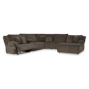  Manufacturer Color_Chocolate -- Signature Design by Ashley Top Tier Reclining Fabric 6 pc Sectional IMAGE 2