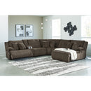  Manufacturer Color_Chocolate -- Signature Design by Ashley Top Tier Reclining Fabric 6 pc Sectional IMAGE 4