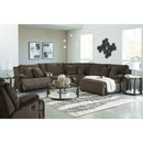  Manufacturer Color_Chocolate -- Signature Design by Ashley Top Tier Reclining Fabric 6 pc Sectional IMAGE 6