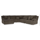  Manufacturer Color_Chocolate -- Signature Design by Ashley Top Tier Reclining Fabric 6 pc Sectional IMAGE 1