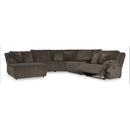  Manufacturer Color_Chocolate -- Signature Design by Ashley Top Tier Reclining Fabric 6 pc Sectional IMAGE 2