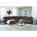  Manufacturer Color_Chocolate -- Signature Design by Ashley Top Tier Reclining Fabric 6 pc Sectional IMAGE 5
